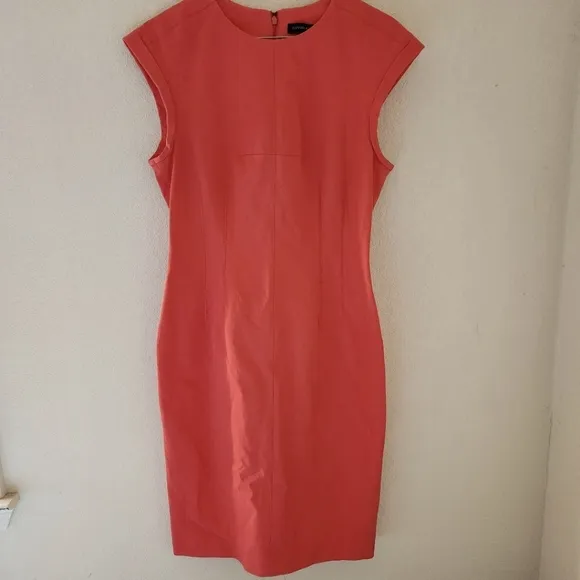 Banana Republic Womens Orange Coral Sheath Cotton Viscose Sheath Dress Sz 8