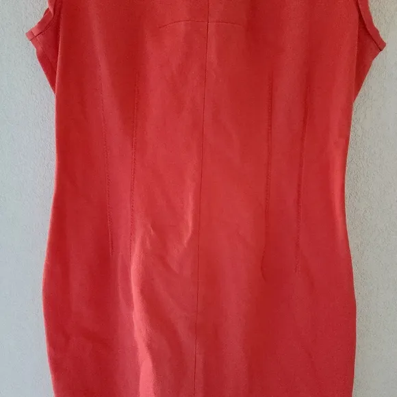 Banana Republic Womens Orange Coral Sheath Cotton Viscose Sheath Dress Sz 8