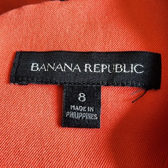 Banana Republic Womens Orange Coral Sheath Cotton Viscose Sheath Dress Sz 8