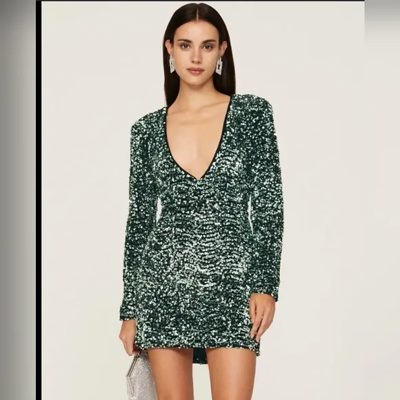 Bardot Lilia Sequin Mini Dress Sz LARGE
