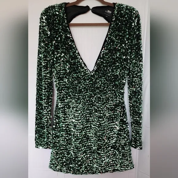 Bardot Lilia Sequin Mini Dress Sz LARGE