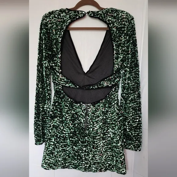 Bardot Lilia Sequin Mini Dress Sz LARGE