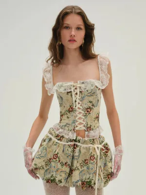 Baroque Jacquard Corset Top