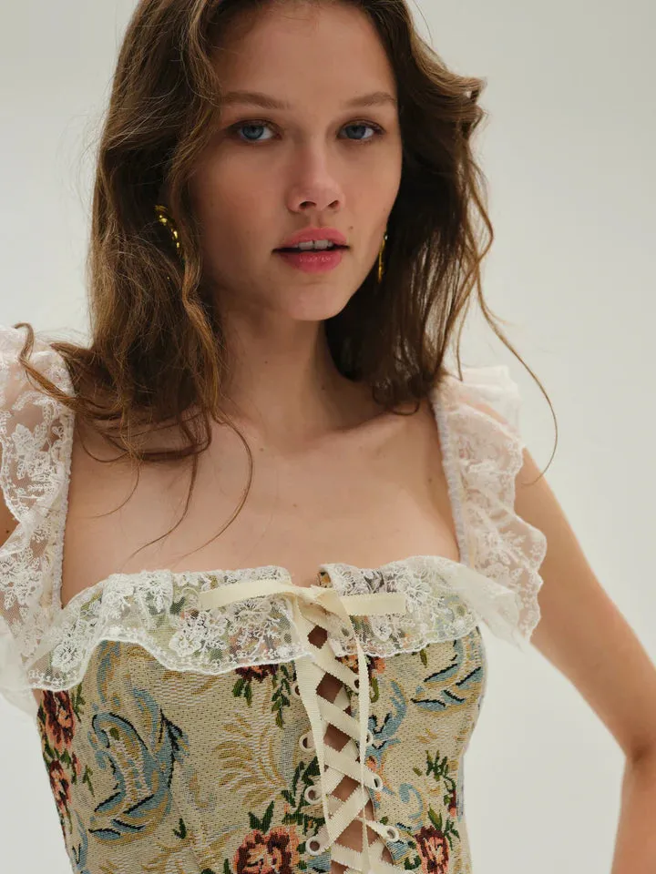 Baroque Jacquard Corset Top