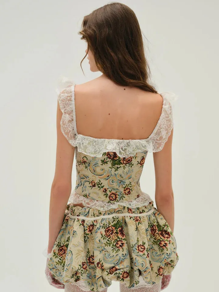 Baroque Jacquard Corset Top