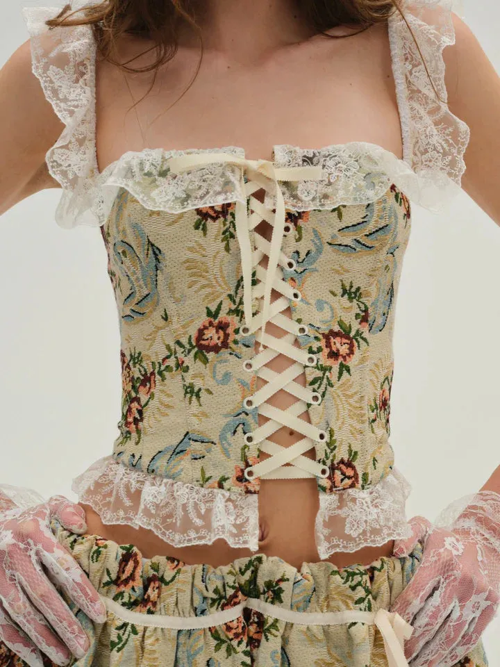 Baroque Jacquard Corset Top