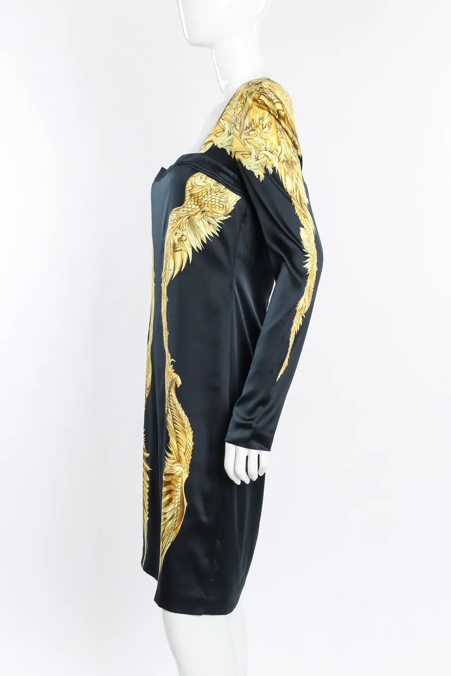 Baroque Wings Graphic Silk Dress