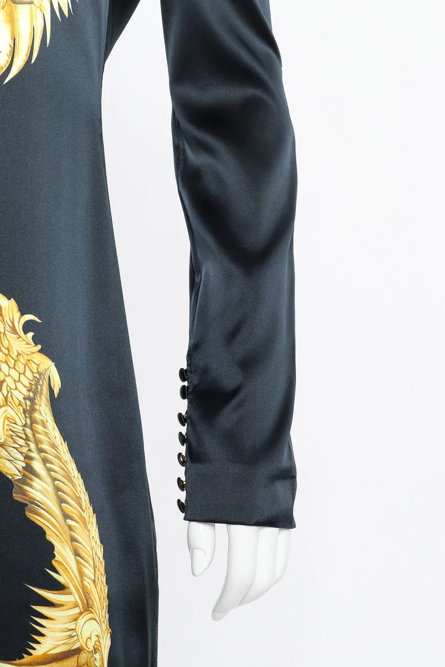Baroque Wings Graphic Silk Dress