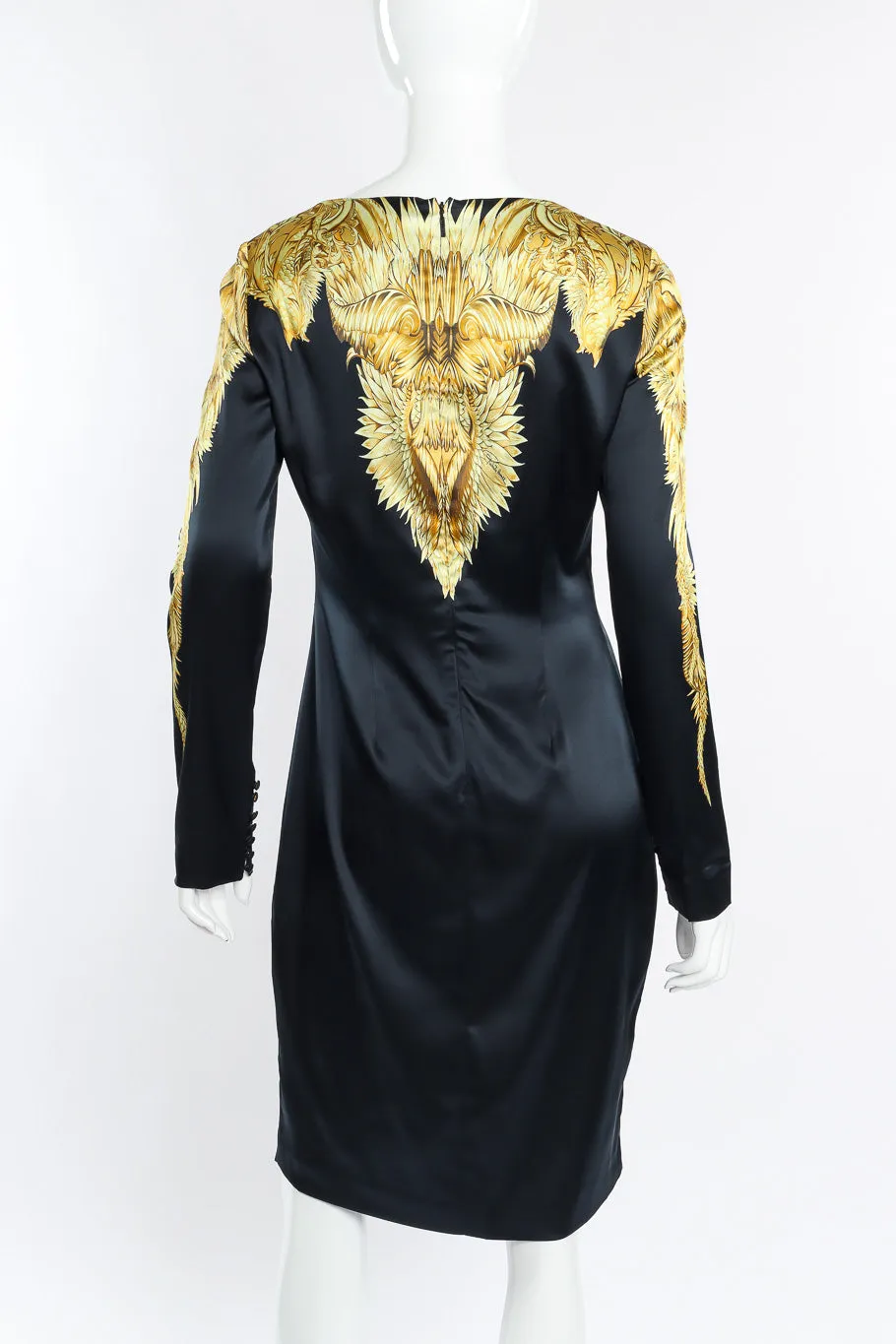 Baroque Wings Graphic Silk Dress