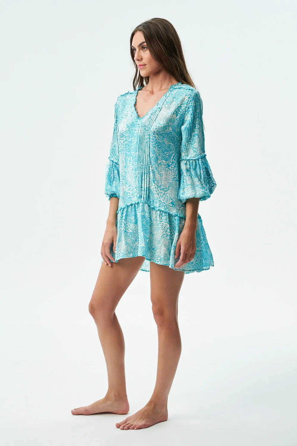 BELLA DRESS - ANIMAL BLUE