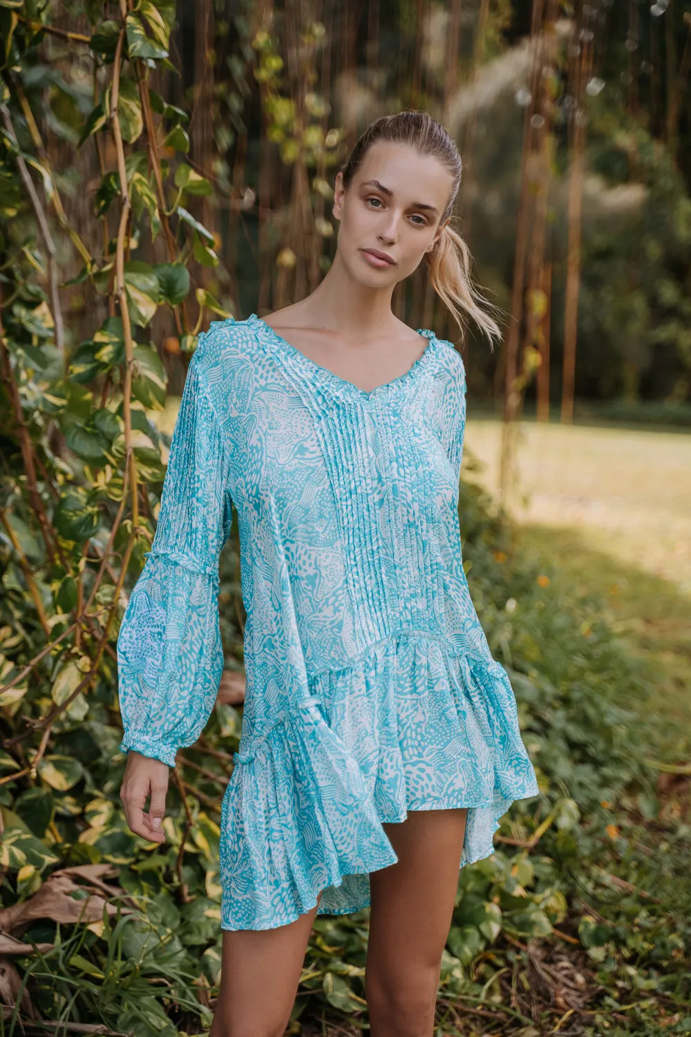 BELLA DRESS - ANIMAL BLUE