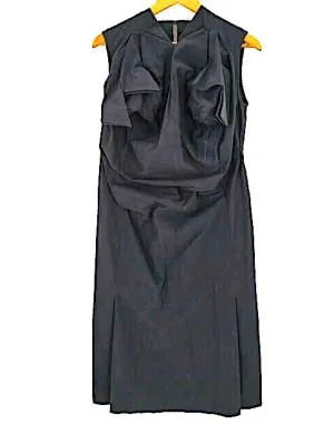 Bernhard Willhelm Belgium/Paris. Black Cotton Blend Sheath Dress