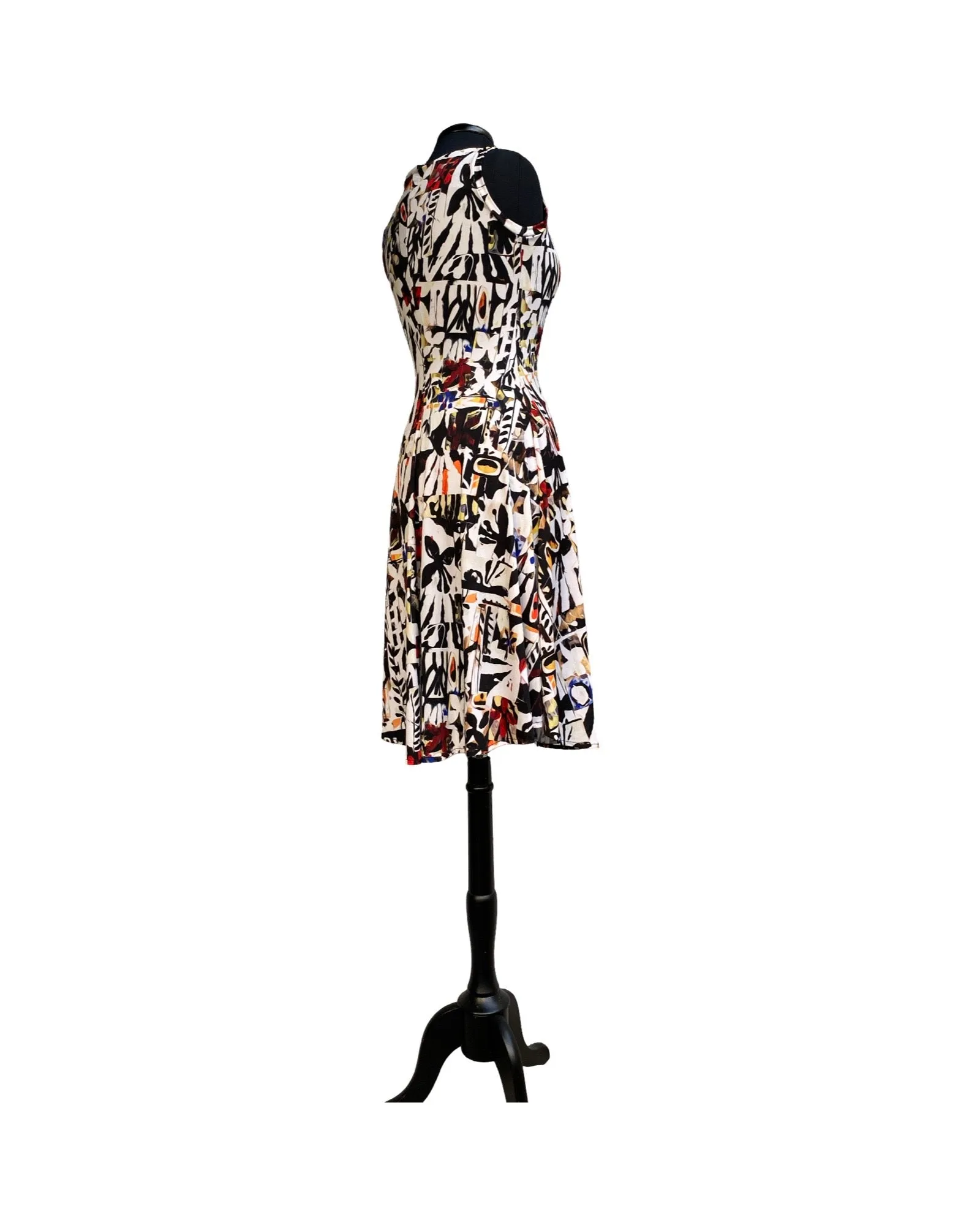 BHUTAN Sleeveless V-Neck Flared Dress