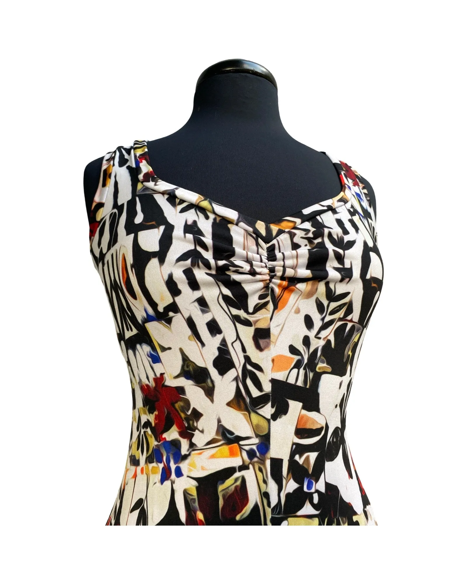 BHUTAN Sleeveless V-Neck Flared Dress