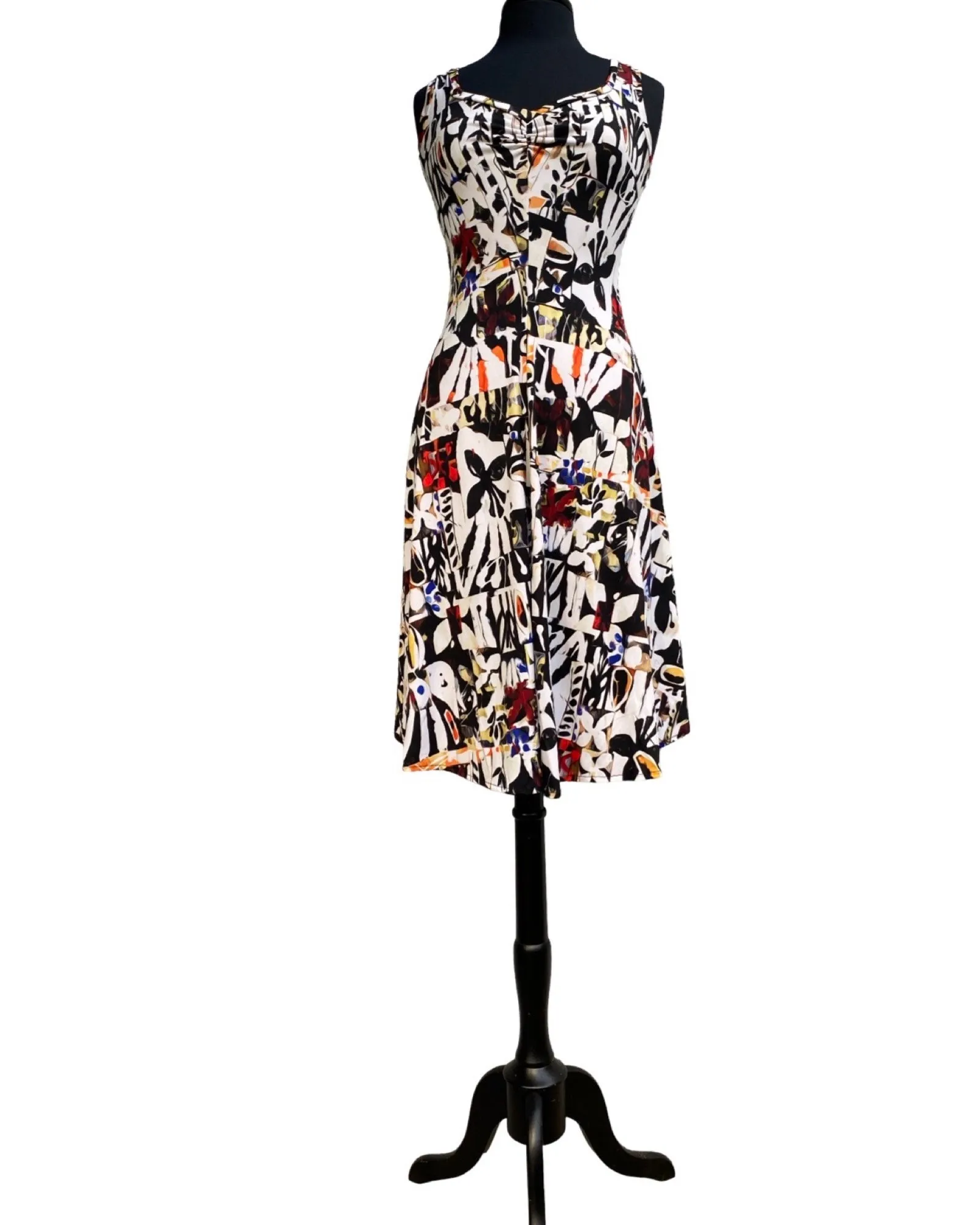 BHUTAN Sleeveless V-Neck Flared Dress