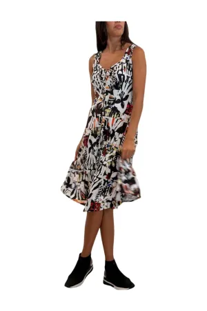 BHUTAN Sleeveless V-Neck Flared Dress