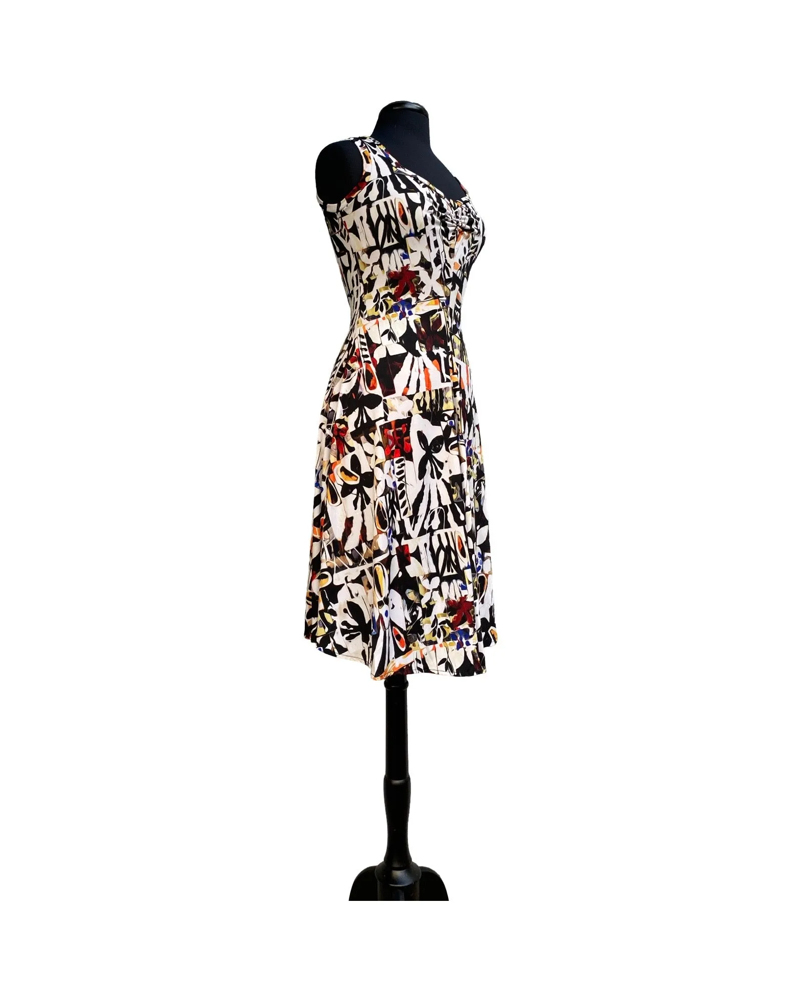 BHUTAN Sleeveless V-Neck Flared Dress