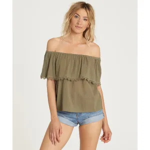 Billabong Women's Spring Fling Off the Shoulder Top | Seagrass
