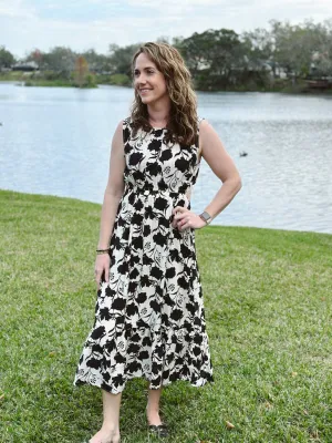 Black and white cut out dress