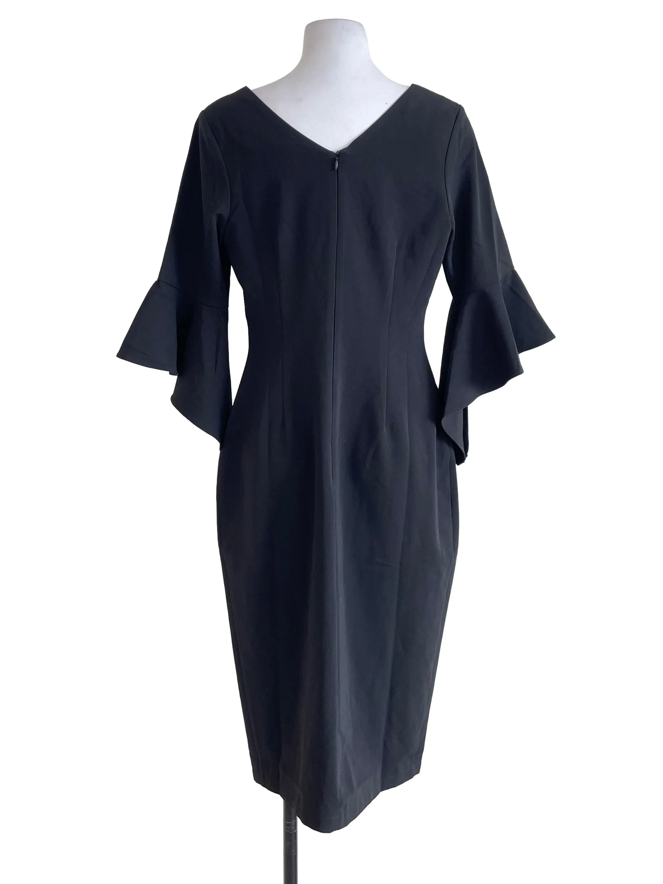 Black Bell Sleeves Sheath Dress LB