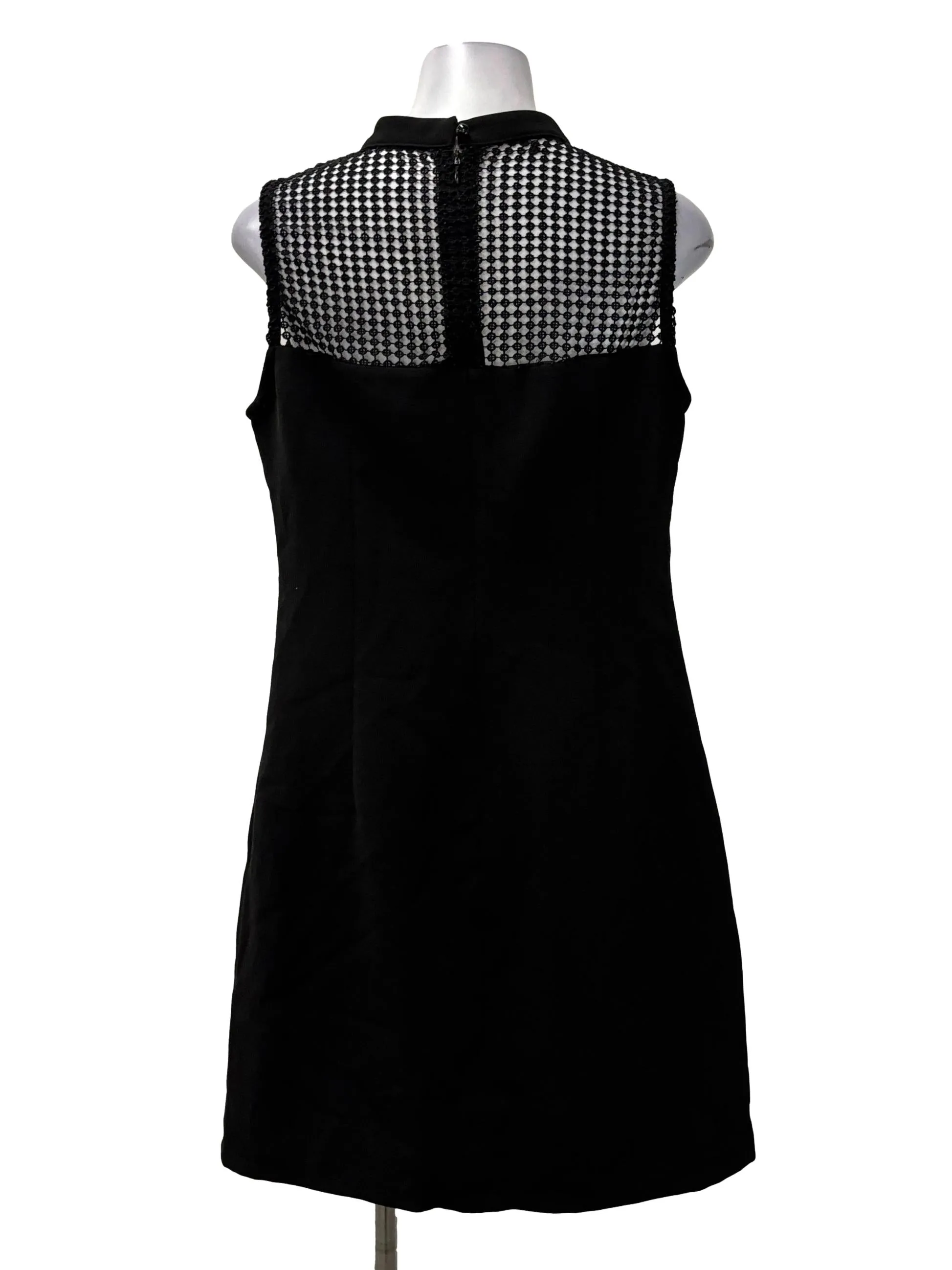 Black High Neck Sleeveless Mini Sheath Dress