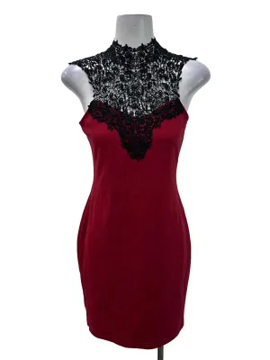 Black Laced Red Sheath Dress