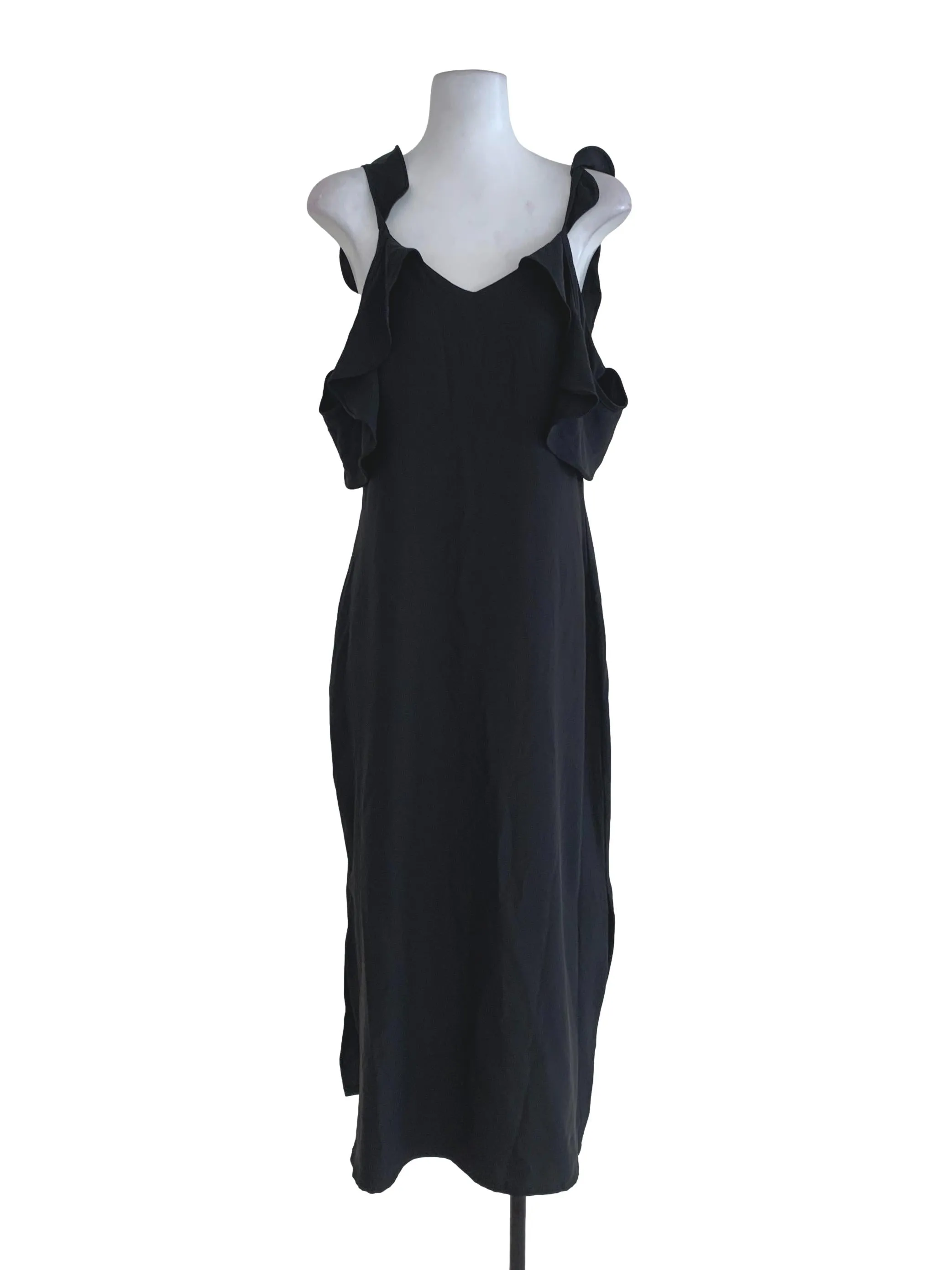 Black Plain Sheath Dress