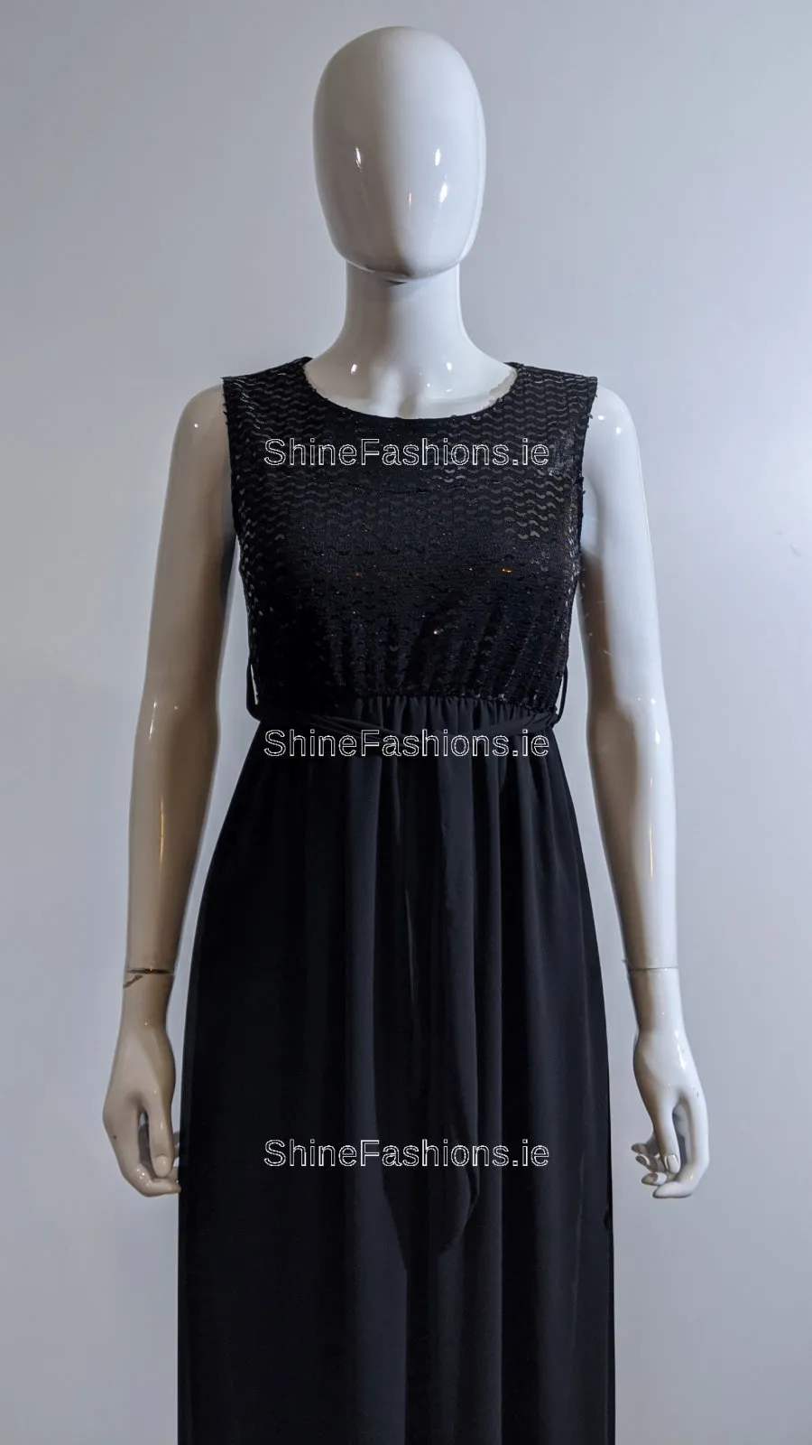 Black Sparkle Glitter Long Dress