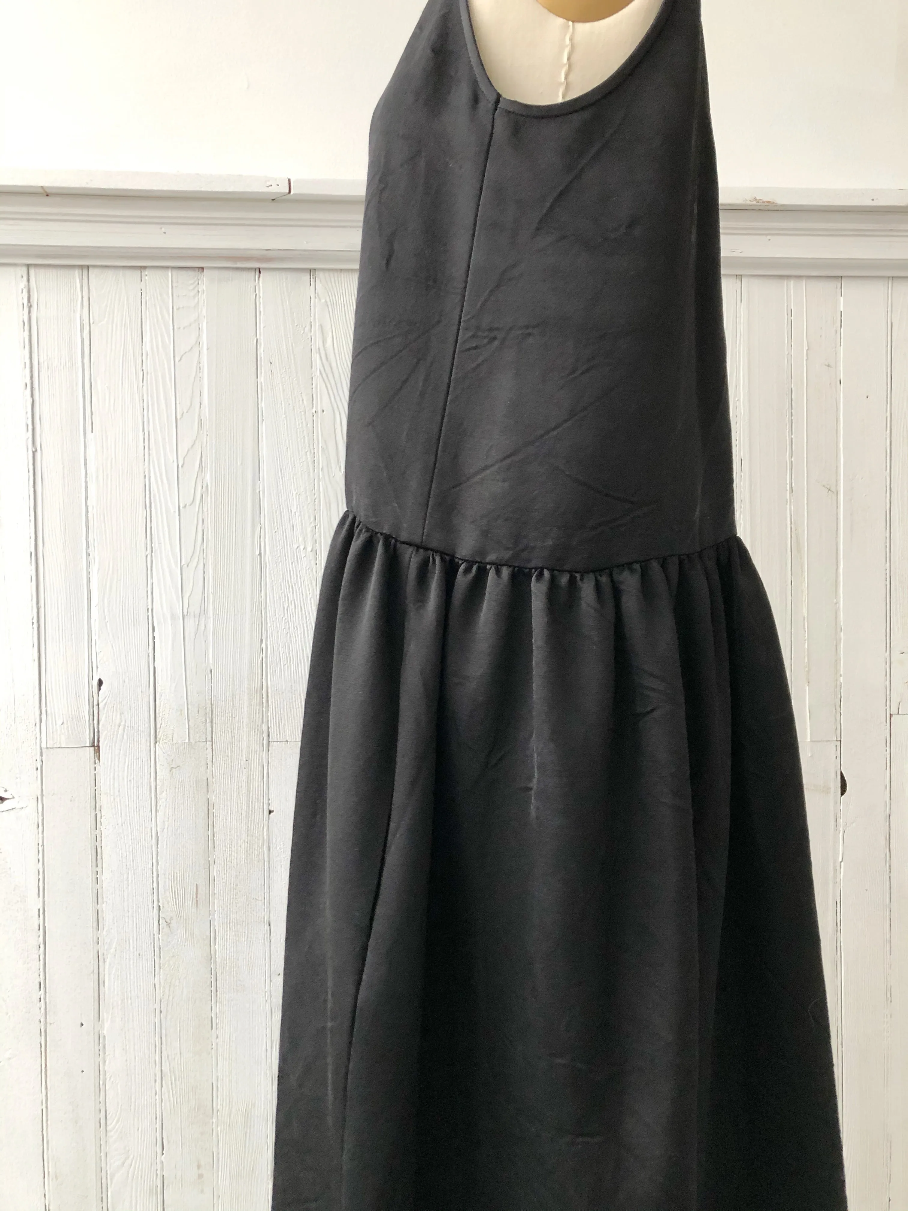 black washed duchess silk tank dress