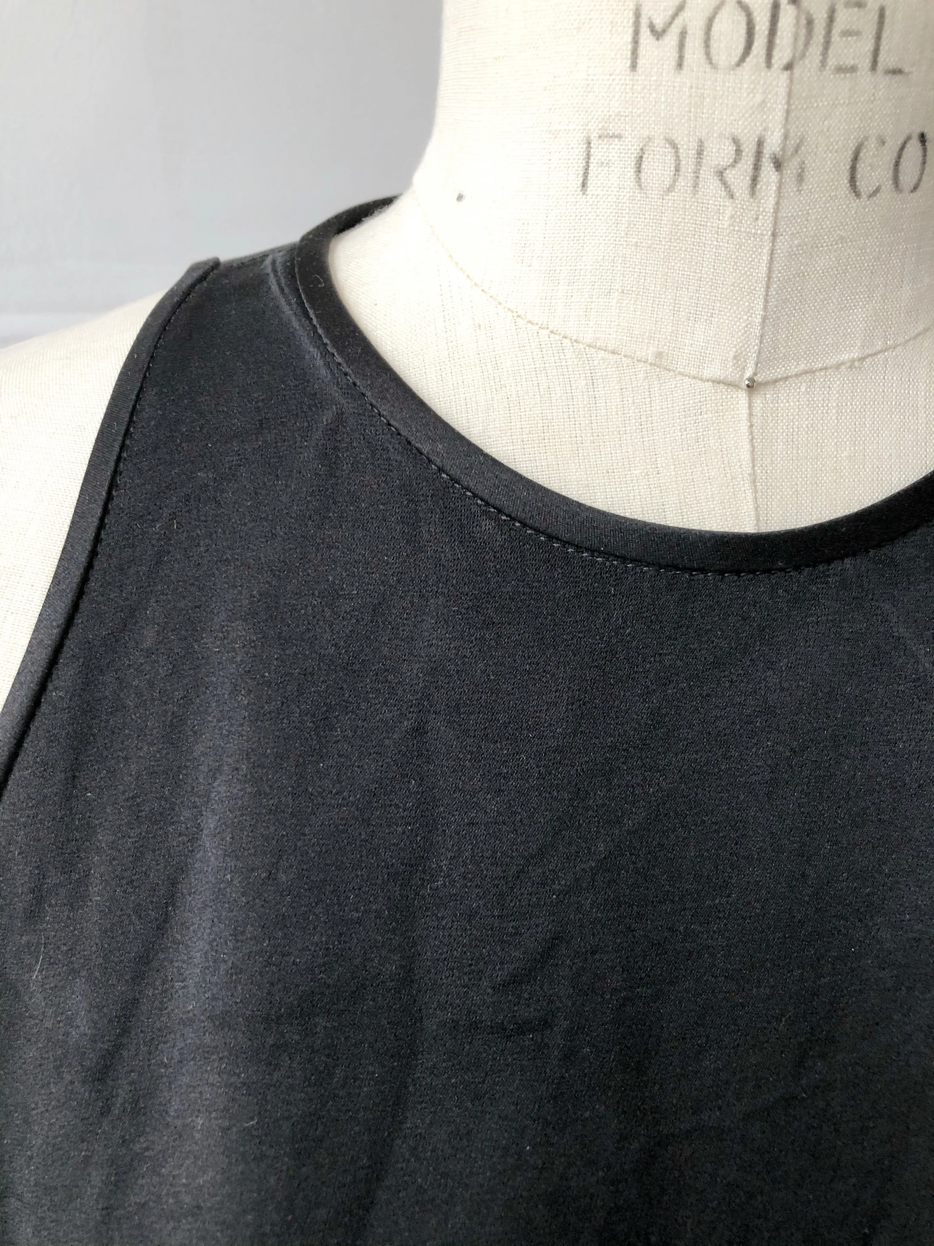 black washed duchess silk tank dress