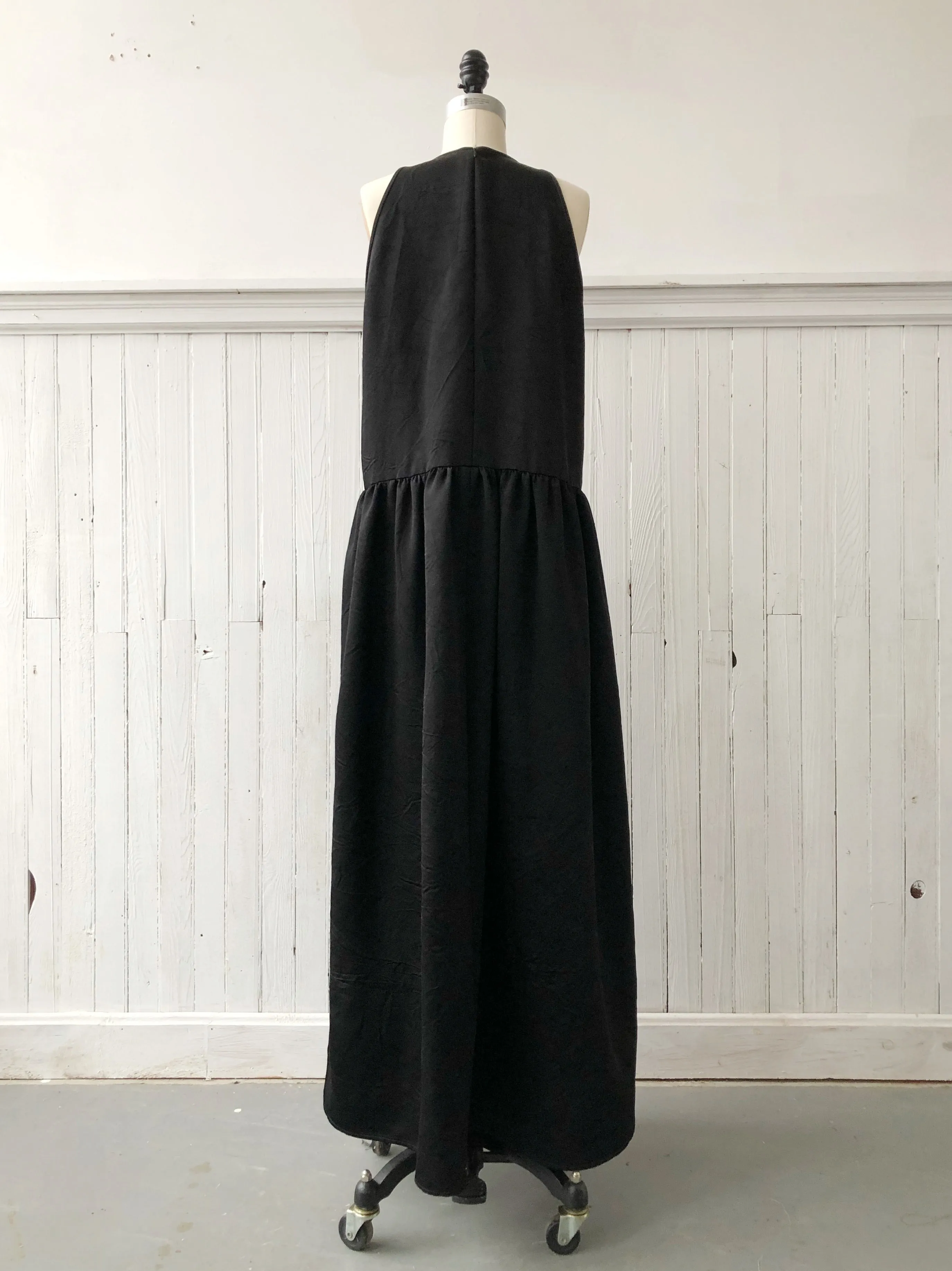 black washed duchess silk tank dress