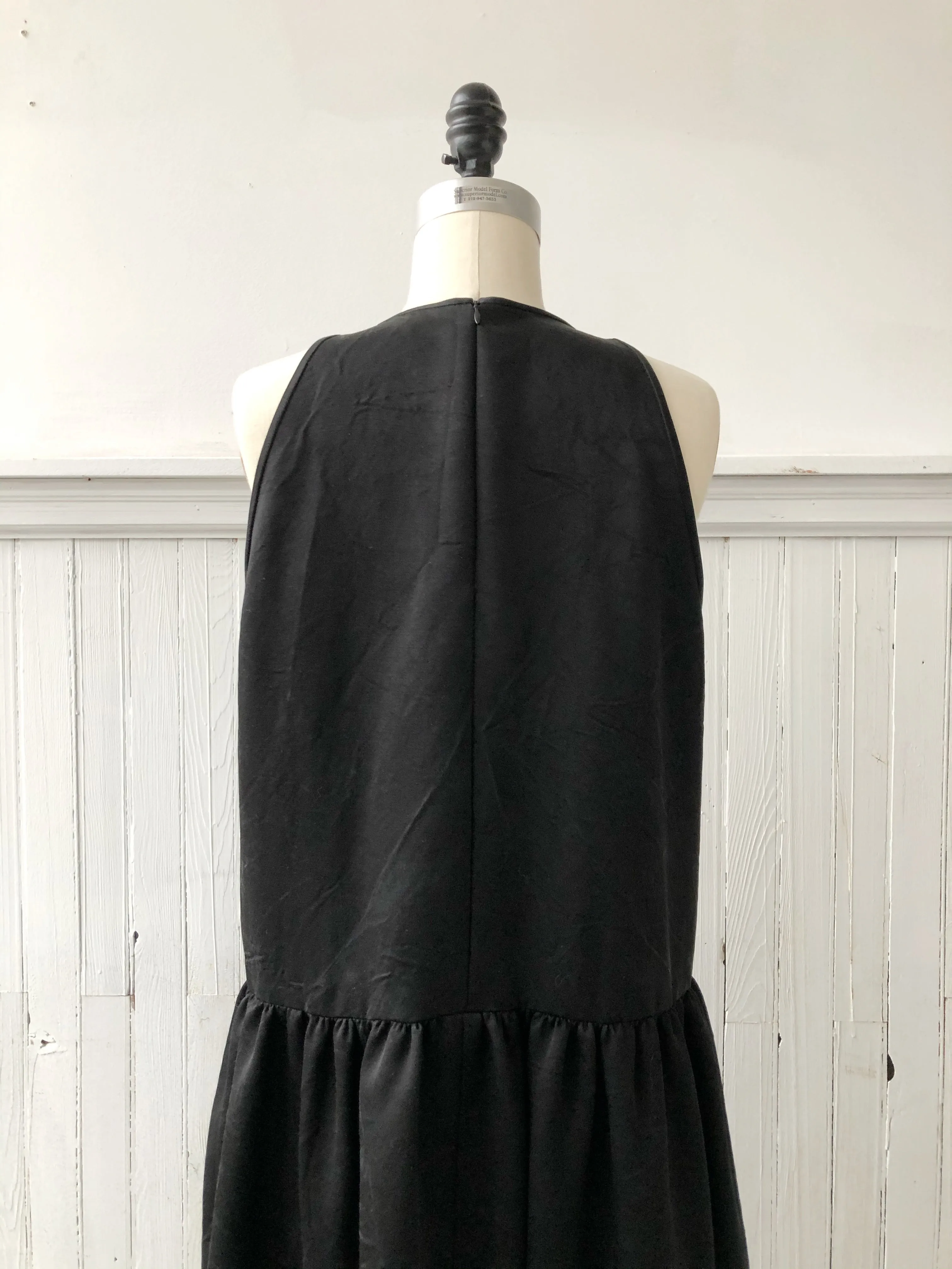 black washed duchess silk tank dress