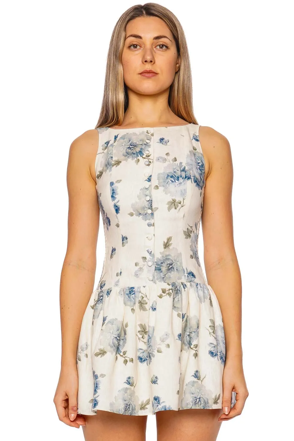 Blair Cecile Floral Linen Mini Dress