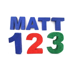 Block Upper Case Letters & Numbers Glittered