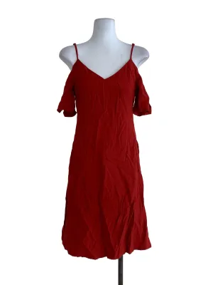 Blood Red Plain Sheath Dress