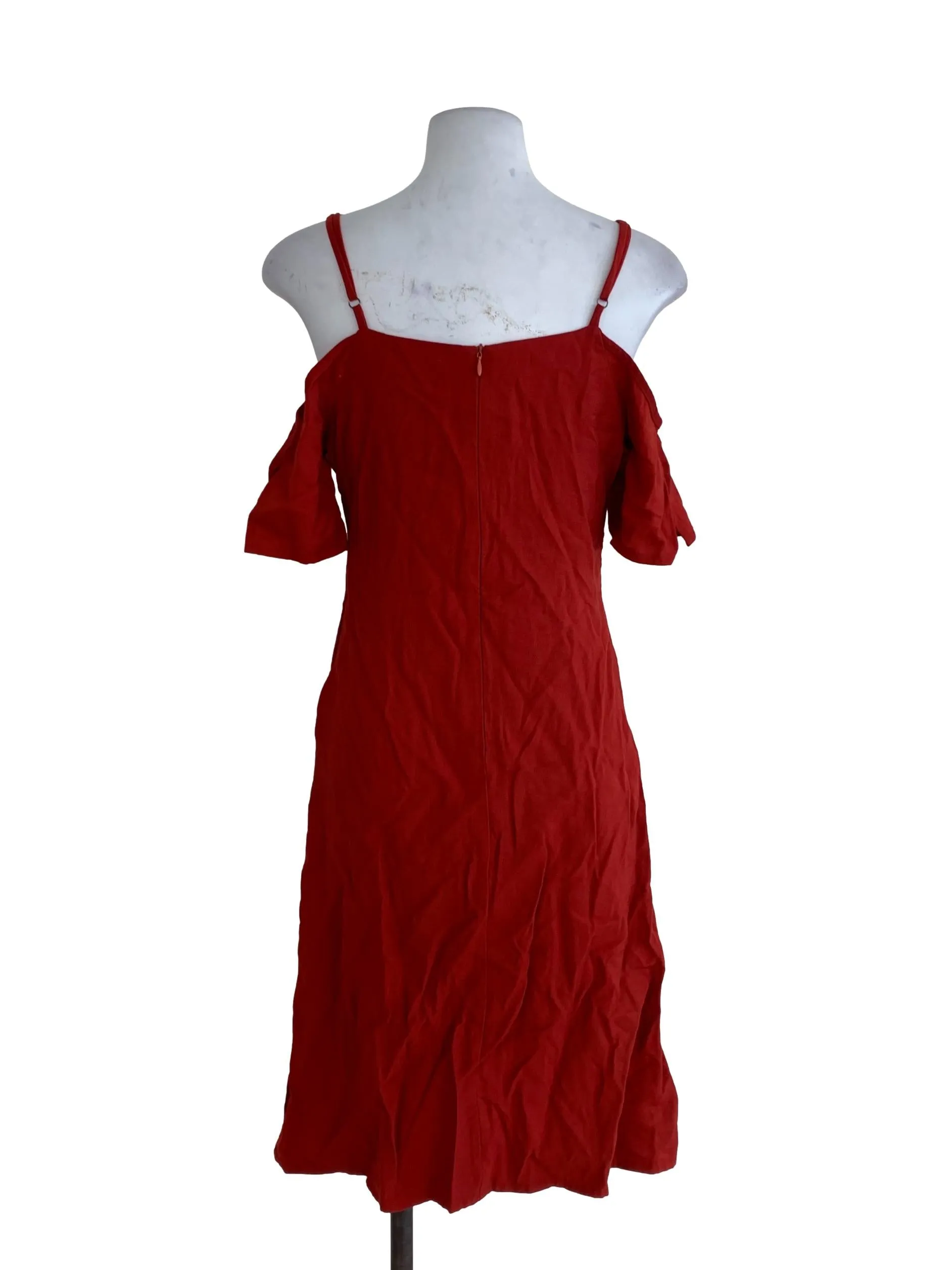 Blood Red Plain Sheath Dress