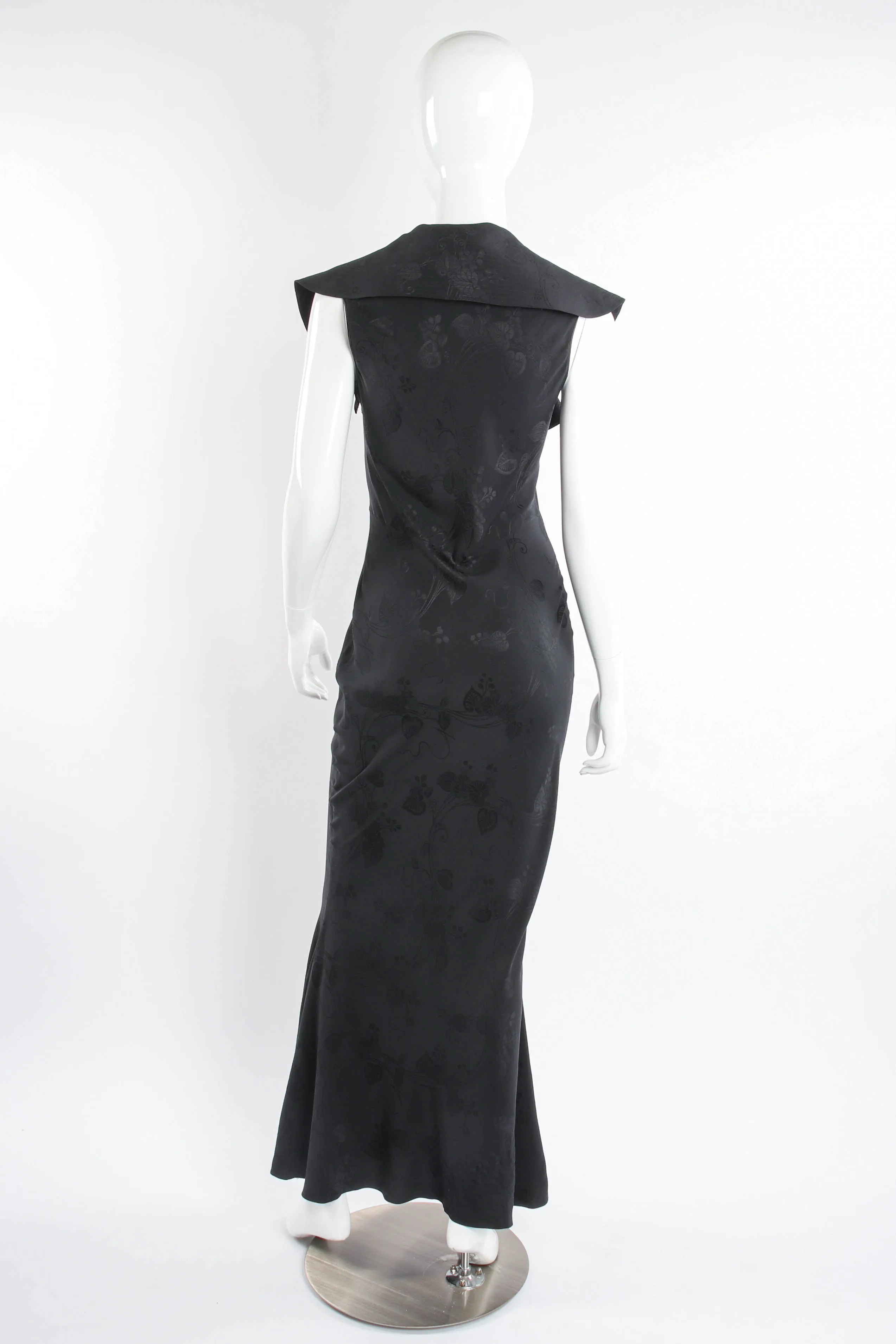 Blossom Collar Bias Silk Gown