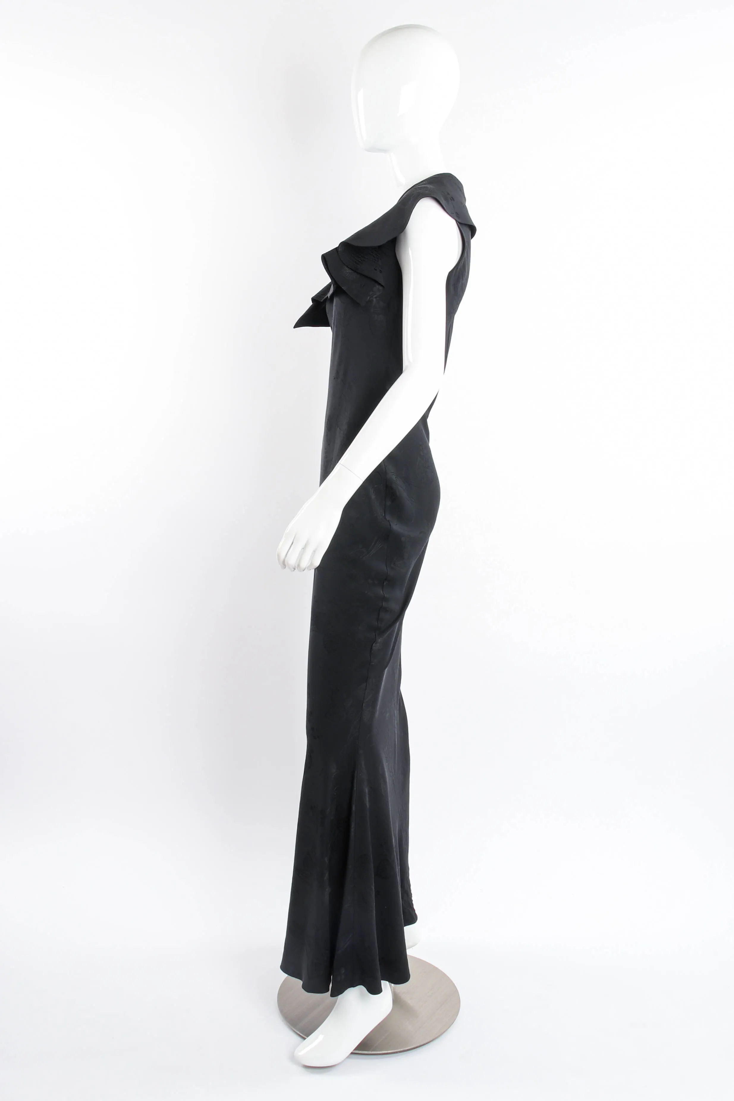 Blossom Collar Bias Silk Gown
