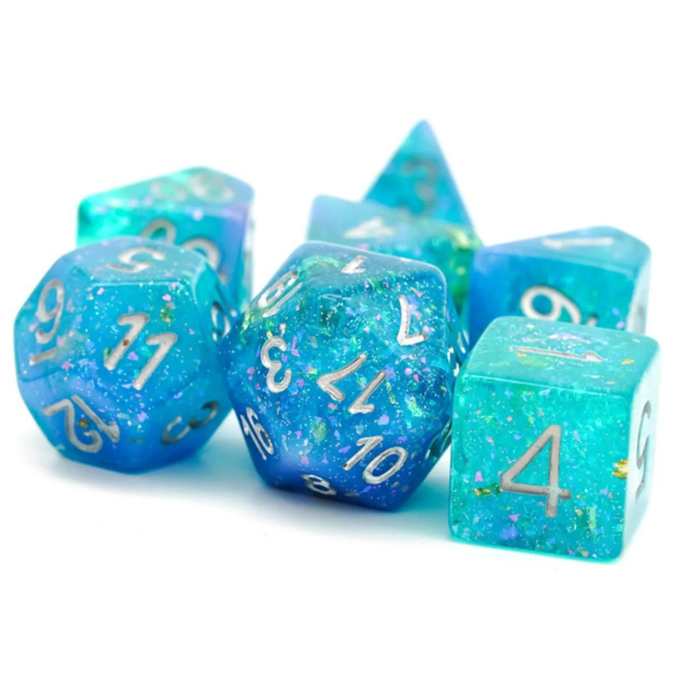 Blue & Green Seabed Treasure RPG Dice Set