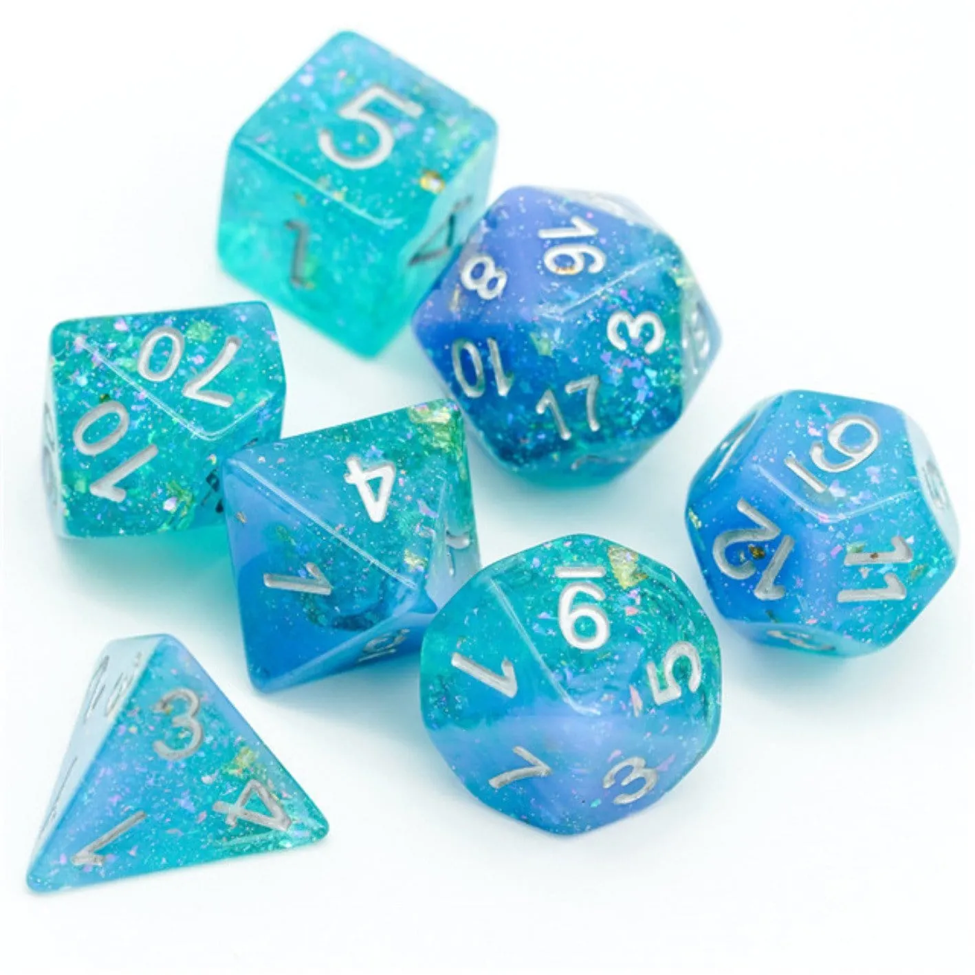 Blue & Green Seabed Treasure RPG Dice Set