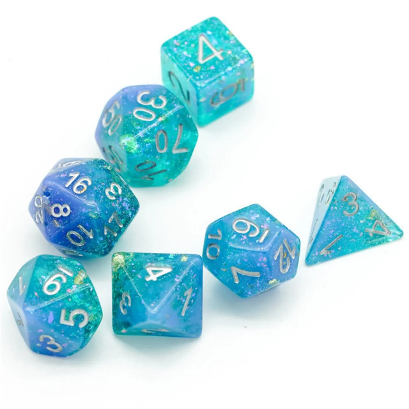 Blue & Green Seabed Treasure RPG Dice Set