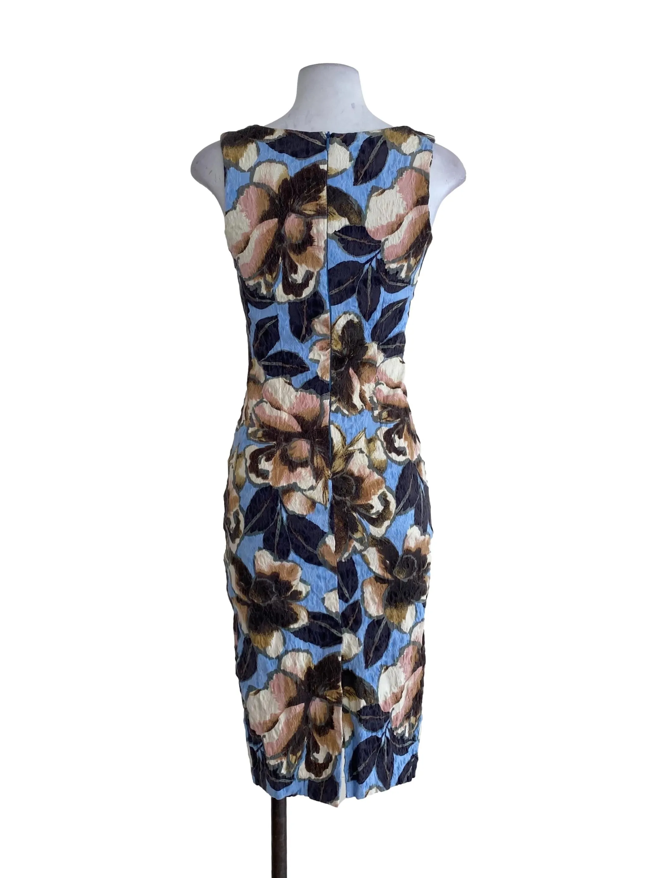 Blue Floral Sheath Dress