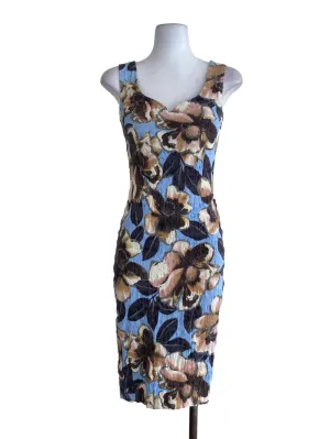 Blue Floral Sheath Dress