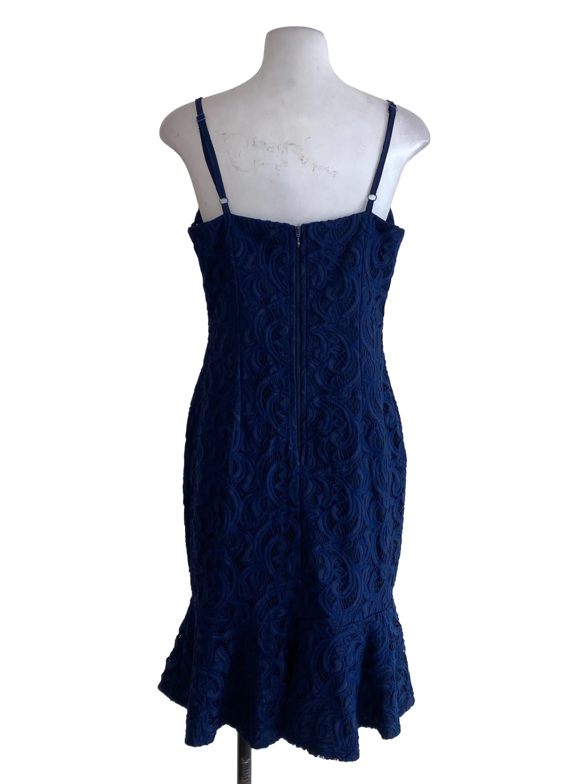 Blue Laced Sheath Dress