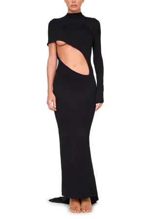 Body-Con Gown with Asymmetric Cutout