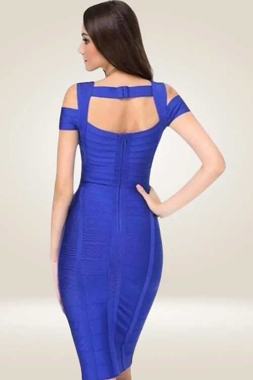Body Contour Blue Bandage Dress