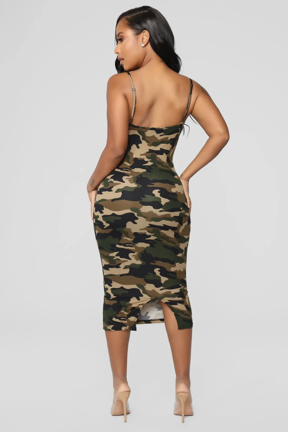 BODY MIDI DRESS CAMO