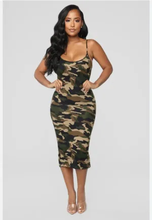 BODY MIDI DRESS CAMO