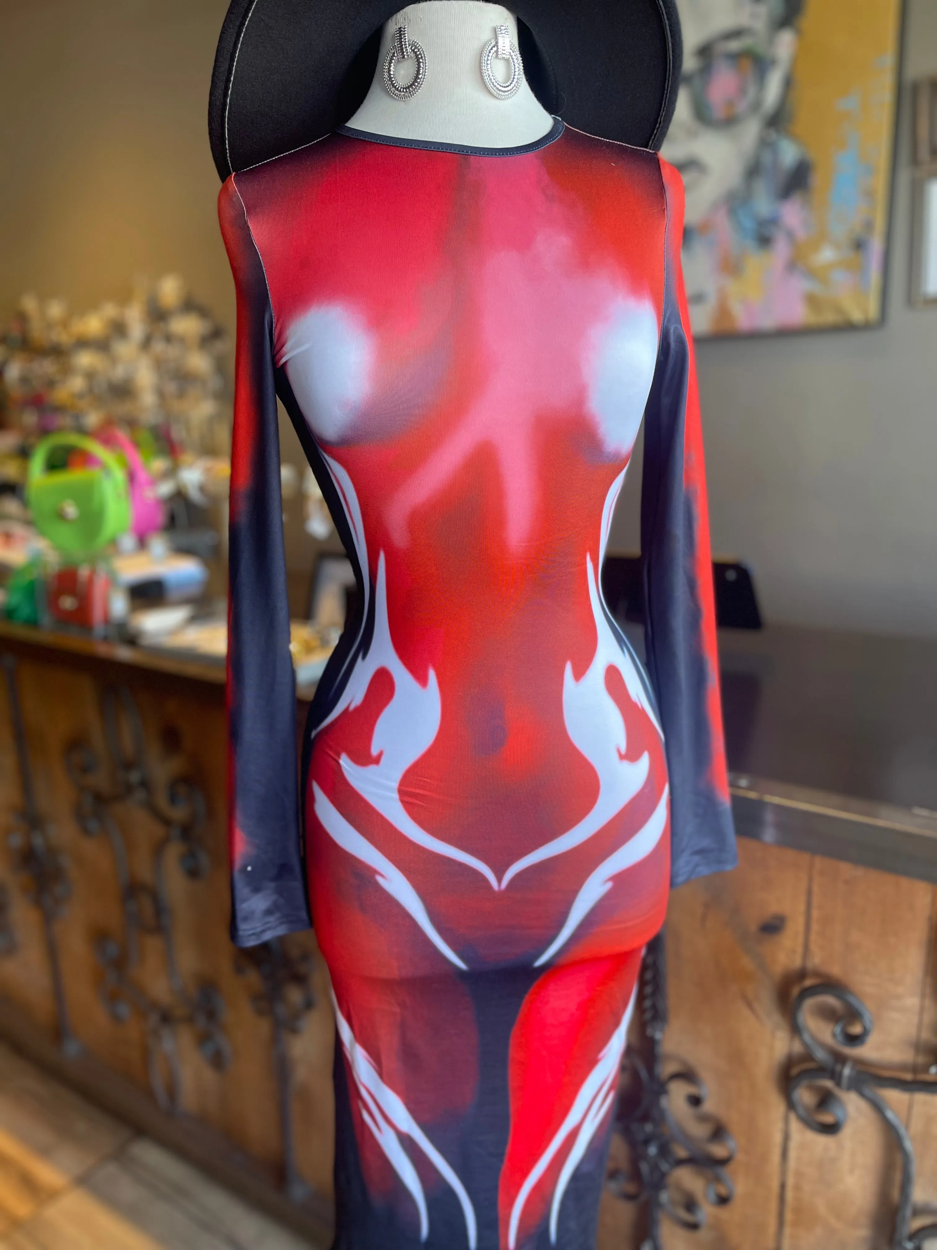 Body Shape Printed Dress