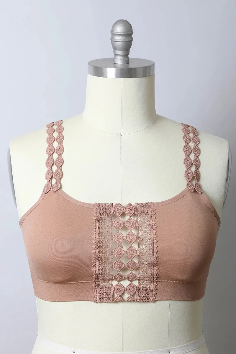 Boho Eye Lace Applique Bralette